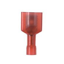 Panduit® Pan-Term® DNF18-250FIM-L DNF-FIM Insulated Vibration-Resistant Male Tab Disconnect, 22 to 18 AWG Conductor, 0.25 x 0.032 in Tab, Butted Seam/Funnel Entry Barrel, Brass, Red