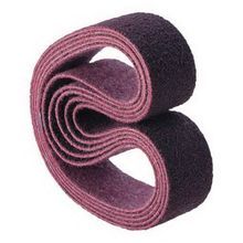 PFERD POLIVLIES® 43560 Heavy Duty Surface Conditioning Non-Woven Abrasive Belt, 1/2 in Belt Width, 24 in Belt Length, Medium Grade, Aluminum Oxide Abrasive, Reddish Brown