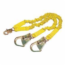 3M DBI-SALA Fall Protection 1244412 ShockWave™ 2 Elastic Shock Absorbing Lanyard, 130 to 310 lb Load, 6 ft L, Polyester Line, 2 Leg, Snap Hook Anchorage Connection, Snap Hook Harness Connection Hook