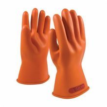 Novax® 147-0-11-9 Insulating Electrical Gloves, SZ 9, Natural Rubber, Orange, 11 in L, ASTM Class: ASTM D120/Class 0, 1000/1500 VAC/VDC Maximum Use