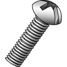 Cully™ 52248 Combination Machine Screw, Measurement System: Imperial, #6-32 Thread, 3 in OAL, Steel, Round Head, Zinc Plated, Phillips®/Slotted Drive