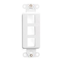 Decora® 41643-00W Multimedia Insert, For Use With Decora® Rocker Switch/QuickPort Connector, White