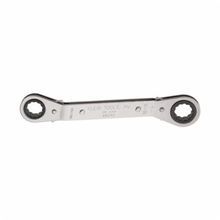Klein® 68240 Offset Reversible Ratchet Box Wrench, Measurement System: Imperial, 5/8 x 11/16 in Wrench Opening, 12 Points, 25 deg Offset, 8-1/8 in OAL, Steel, Polished Chrome, No Tether Capable