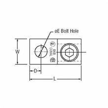Blackburn® ADR6004 Type ADR Dual Rated Mechanical Terminal Lug, 4 AWG Stranded to 600 kcmil Aluminum/Copper Conductor, 3/8 in Stud, 1 Bolt Hole, Aluminum
