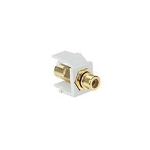 QuickPort® 40830-BWE Feed-Through RCA Connector With Black Stripe, Snap-In Connector, Shielded A/V with Terminated RCA Plugs Cable