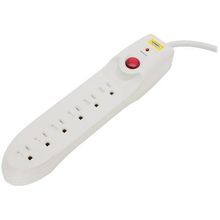 Wiring Device-Kellems SpikeShield® HBL6PS350A Non Metallic Surge Protected Power Outlet Strip, 125 VAC, 15 A, 60 Hz, 6 Outlet, 6 ft L Cord, White, Portable Mount
