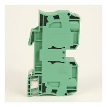 Rockwell Automation Spring Clamp Terminal Block,One-Circuit Feed-Through Ground Block,35 mm (# 14 - # 1/0 AWG),Standard Feedthrough,Green / Yellow Stripe (Standard),