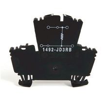 Rockwell Automation 1492-J IEC Terminal Block, Two-Circuit Feed-Through Block, 2.5 mm (# 24 AWG - # 12 AWG), Two level block with a selectable resistor value between the 2 levels, Gray (Standard), 1000 Ohm Resistance