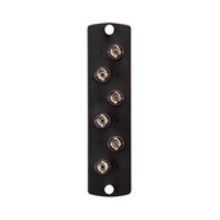 Leviton® Opt-X® 5F100-6MT SDX ST Style Precision Molded Fiber Adapter Plate, 4.94 in L x 1-1/4 in W, For Use With SDX Panel or Enclosure, Polymer
