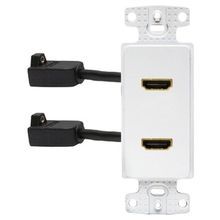 PREMISE WIRING NS802W FPTV Decorator Wallplate With (2) HDMI Connector, 1 Gang, 4.19 in L x 1.45 in W, Snap-On/Snap-Fit Mount