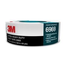 3M™ 021200-85635 6969 Extra Heavy Duty Duct Tape, 54.8 m L x 72 mm W x 10.7 mil THK, Rubber Adhesive, Cloth Scrim/Polyethylene Film Backing, Silver