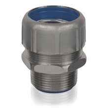T&B® Industrial Fitting Safe Edge® 5332SST6 5300SST6 Insulated NPT Thread Standard Straight Liquidtight Conduit Connector With Dura Plate Ground Cone, 1/2 in Trade, Cable Openings: 1/2 in, 316 Stainless Steel