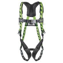 Miller® by Honeywell AirCore™ AC-TB/UGN Lightweight Unisex Harness, L/XL, 400 lb Load, Tongue Leg Strap Buckle, Quick-Connect Chest Strap Buckle, Cam Shoulder Strap Buckle, Steel Hardware, Black/Green