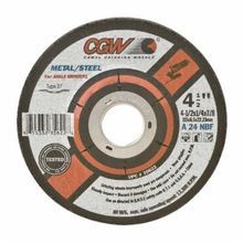 CGW® 35622 Flat Depressed Center Wheel, 4-1/2 in Wheel Diameter, 1/4 in Wheel, 7/8 in Center Hole, A24N Grit, Aluminum Oxide Abrasive