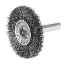 CGW® 60172 Premium Wheel Brush, 3 in Diameter Brush, 0.014 mm Dia Filament/Wire, Crimped, 1/4 in Arbor Hole
