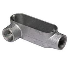 O-Z/Gedney Spec 5™ LR-50 Type LR Conduit Outlet Body, 1/2 in Hub, 4 cu-in, Malleable Iron, Electroplated Zinc/Aluminum Enamel