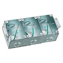 PREMISE WIRING B2483 Concrete Floor Box, Stamped Steel, 42.5 cu-in Capacity, 3 Gangs, 10 Knockouts, 9.64 in L x 4.5 in W x 3.13 in H Dimensions