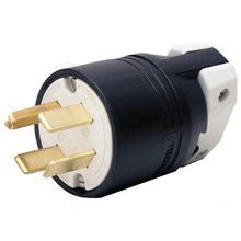 Wiring Device-Kellems Insulgrip® HBL9461C Grounding Standard Straight Blade Plug, 125/250 VAC, 60 A, 3 Poles, 4 Wires, Black/White