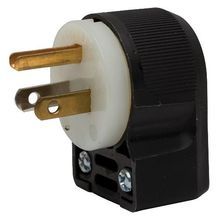 Wiring Device-Kellems Insulgrip® HBL5266CA Grounding Standard Straight Blade Plug, 125 VAC, 15 A, 2 Poles, 3 Wires, Black/White