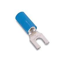 Sta-Kon® RB14-6FL RB Series Insulated Locking Fork Terminal, 18 to 14 AWG Conductor, 0.87 in L, Brazed Seam Barrel, Copper, Blue