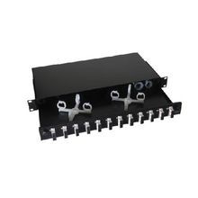 PREMISE WIRING FEUR12LCDOM3 LC Duplex Loaded Single/Multi-Mode OptiChannel™ Fiber Interconnection Shelf, Rack Mount, Composite/Steel, Black Oxide