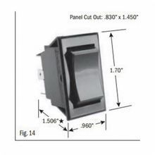 SELECTA® SS1116-BG Rocker Switch, 15 A, 125 VAC Electrical Rating, DPDT Contact Configuration, 2 Pole