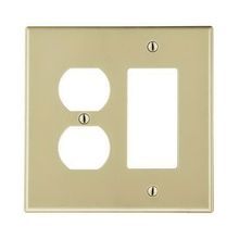 Wiring Device-Kellems P826I Standard Wallplate, 2 Gangs, Polycarbonate, Ivory