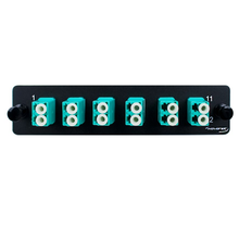 Wavenet FM12LCOM3 LC Fiber Adapter Panel, 12-Port, Duplex, 12F, MM/OM3, Aqua