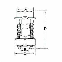 Blackburn® 40CA Split Bolt Connector With Spacer and Washer, 4/0 to 2/0 AWG Solid/Stranded Copper/Aluminum Conductor, 2-15/32 x 1 in Bolt, Aluminum