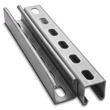 Superstrut® A1200HS-10AL A Series Half Slotted Metal Channel, 9/16 x 1-1/8 in Slot, 2 in Slot Spacing, 12 ga Thickness, 10 ft L