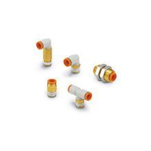 SMC® KQ2L09-02AS KQ2 Sealant One-Touch Fittings, 5/16 in x R1/4 Nominal, Push-In x BSPT End Style, Resin