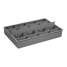 DURHAM MFG® 124-95-EXL-IND Large, Variable Compartment Insert, 3 horizontal, 3 Vertical, Gray