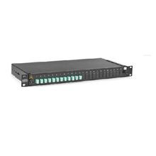 PREMISE WIRING FEUR24LCDOM3 LC Duplex Loaded Multi-Mode OptiChannel™ Fiber Interconnection Shelf, Rack Mount, Composite/Steel, Black Oxide