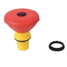 Rockwell Automation 800F Illuminated Mushroom Operators, Illuminated, Twist to Release, 60mm, Round Plastic (Type 4/4X/13, IP66), Red, Standard Pack (Qty. 1)