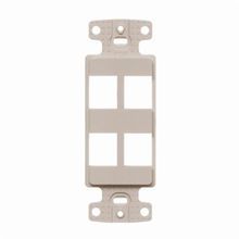 PREMISE WIRING NETSELECT® NS614LA NS614 Standard Decorative Frame, 1 Gangs, 4 Ports, ABS, Light Almond
