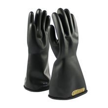 Novax® 150-00-14/7 Insulating Electrical Safety Gloves, SZ 7, Natural Rubber, Black, 14 in L, ASTM Class: Class 00, 500 VAC/750 VDC Max Use Voltage