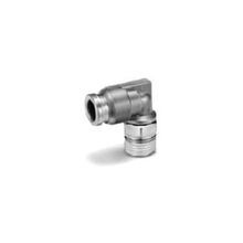SMC® KQB2 Male Elbow with Thread Sealant, 3/8 x 1/4 in, Tube x NPT, -100 kPa to 1 MPa, 316 Stainless Steel