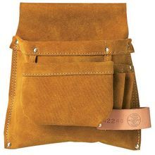 Klein® 42246 Combination Nail/Screw and Tool Pouch, Leather, Brown