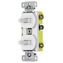 Wiring Device-Kellems homeSELECT™ RC101W Traditional 2-Position Combination Toggle Switch, 15 A at 120 VAC Electrical Rating, 1 Pole