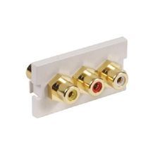 iSTATION™ IM3RF1OW Feed-Thru A/V RCA Composite Module, Male Connector, Snap-In Mount, Office White