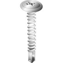 Cully™ 26809J Self-Drilling Tek Screw, Measurement System: Imperial, #8-18 Thread, Wafer Head, Phillips® Drive, Steel, Zinc Plated