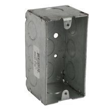 Steel City® 104-W-1/2 Device/Handy Box With Conduit Knockout, Steel, 15.6 cu-in Capacity, 1 Gang, 1 Outlet, 6 Knockouts