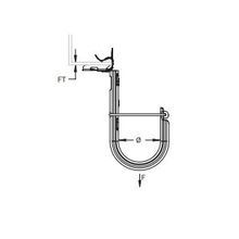 Caddy® CAT16HP24 Cat HP J-Hook With Hammer-On Flange Clip and Swivel, 25 mm, 270 N Capacity, Steel, Caddy® Armor/Pre-Galvanized