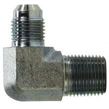 Midland Industries 25011212 Tube Elbow, 1-1/16-12 x 3/4 in, 37 deg SAE Male JIC Flare x MNPT End Style, Steel, Import Domestic/Import
