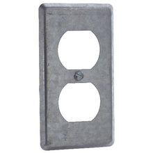 Steel City® 58-C-7 Utility Outlet Box Cover With Duplex Flush Receptacle, 4 in L x 2-1/8 in W, Steel