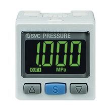 SMC® ZSE30AF-01-P 2-Color Display Digital High Precision Pneumatic Pressure Switch With Unit Display Switching Function, -100 to 100 kPa Pressure, Threaded Connection