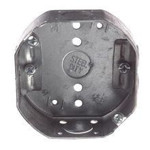 Steel City® 54151-N Octagon Ceiling Box, Steel, 15.8 cu-in Capacity, 1 Outlet, 2 Knockouts, 1-1/2 in D Dimensions