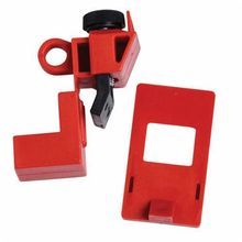 Brady® 65965 1-Pole Clamp-On Circuit Breaker Lockout, For Use With: Single and Multi-Pole Circuit Breaker, 1 Padlock Maximum, 9/32 in Padlock Shackle Maximum Diameter, Rugged Polypropylene/Impact Modified Nylon, Red