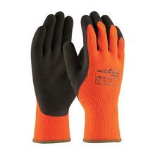 PIP® PowerGrab™ Thermo 41-1400/L General Purpose Gloves, Coated/Cold Protection, L, Latex Palm, Acrylic/Terrycloth, Brown/Orange, Continuous Knit Wrist Cuff, Latex Coating, Resists: Abrasion, Cut, Puncture and Tear, Acrylic Lining, Seamless
