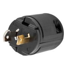 Wiring Device-Kellems Twist-Lock® Valise® HBL7465V Male Non-Grounding Standard Midget Locking Plug, 125 VAC, 15 A, 2 Poles, 2 Wires, Black